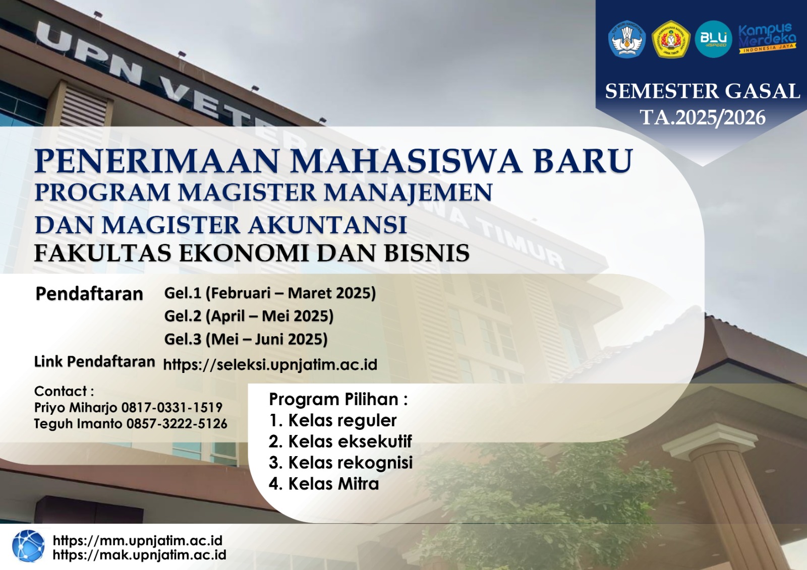 Pendaftaran Program Magister MM dan M.Ak